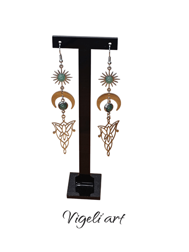 boucles d'oreilles aventurine