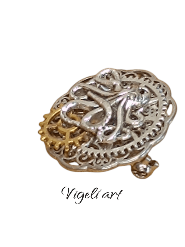 Broche ronde poulpe