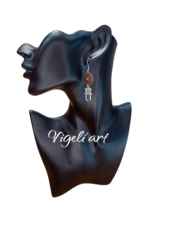 boucles d'oreilles steampunk cadenas 