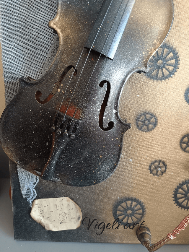 Tableau violon 30X60cm