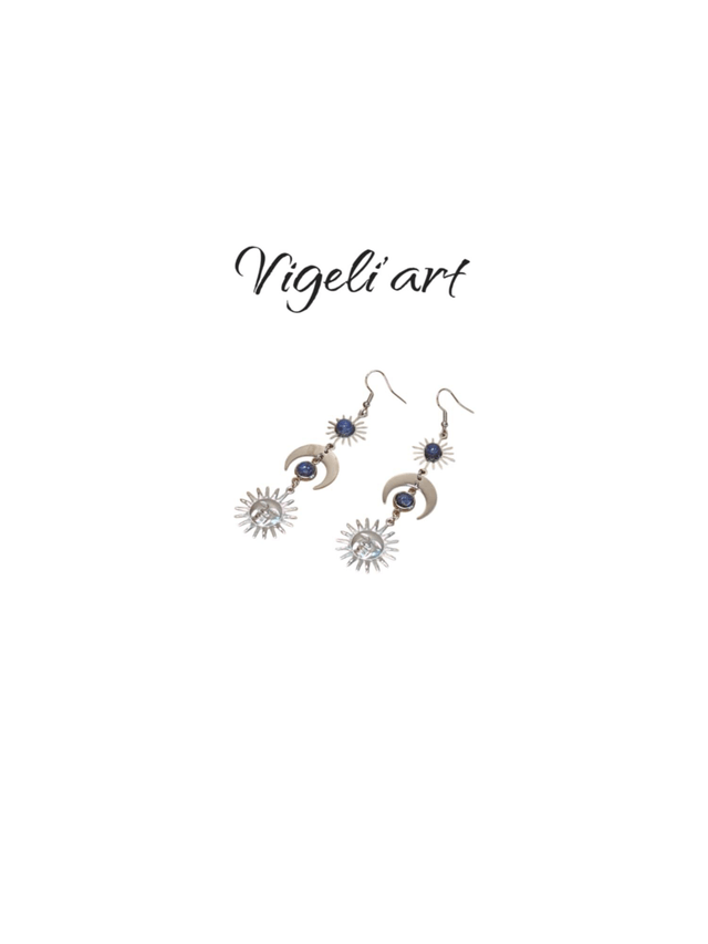 boucles d'oreilles soleils lunes