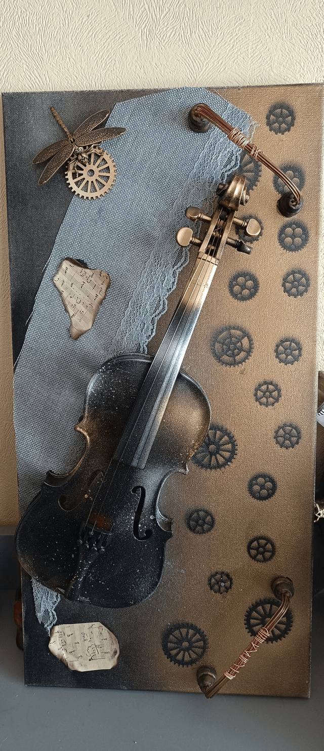 Tableau violon 30X60cm