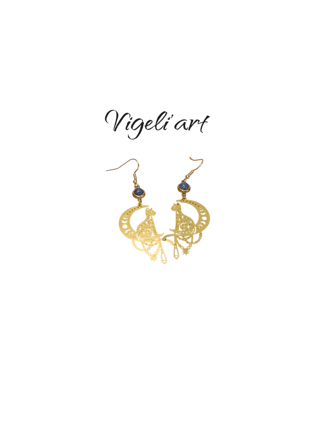 boucles d'oreilles chat 