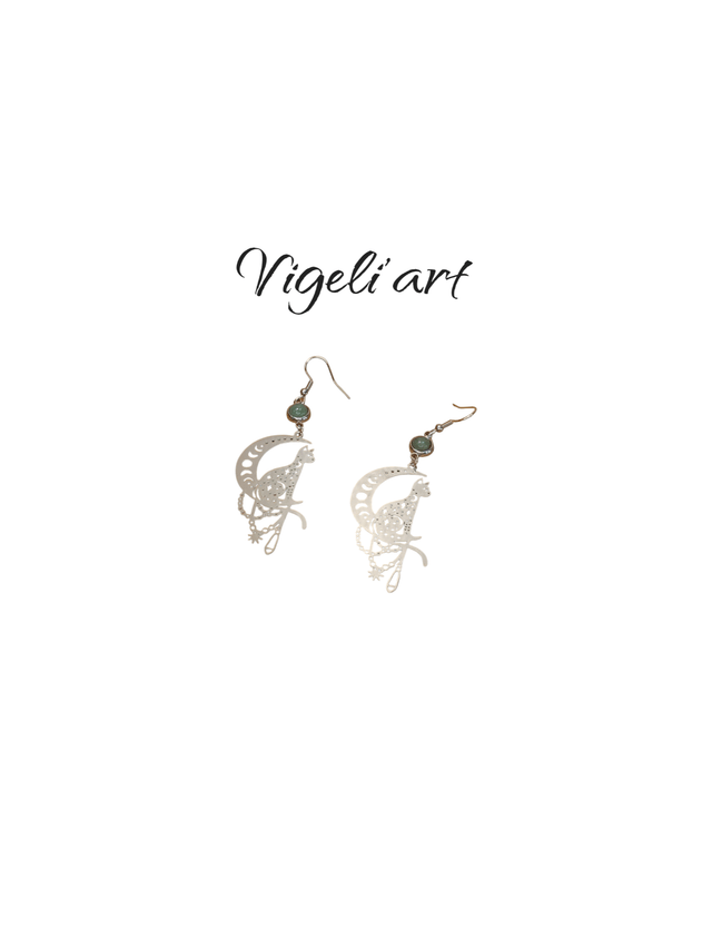 boucles d'oreilles chat 