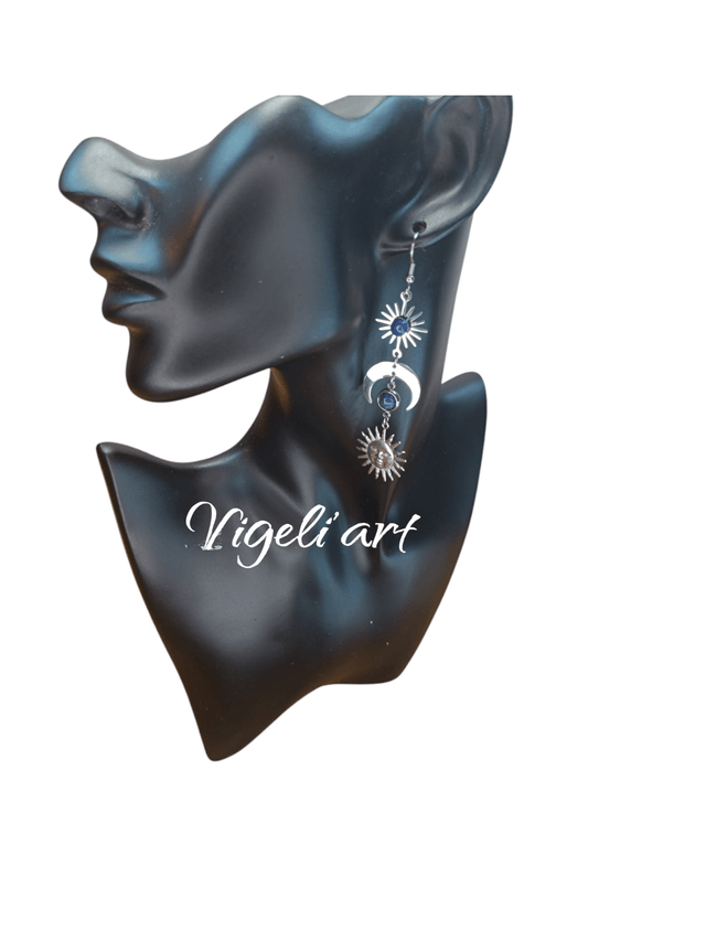 boucles d'oreilles soleils lunes