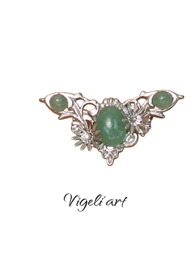 Broche de col pierre aventurine 
