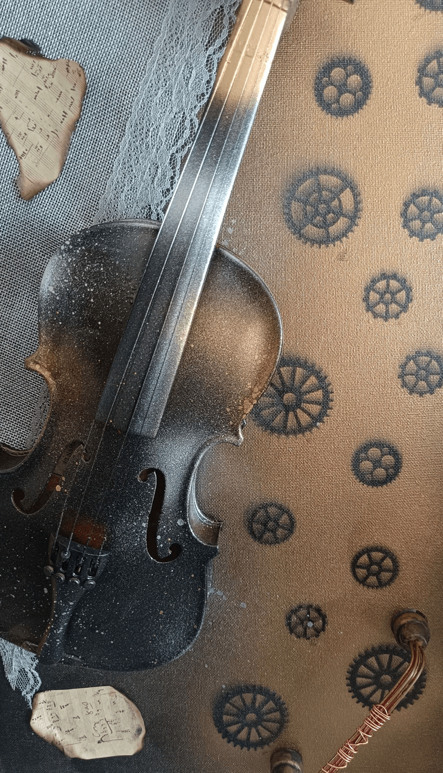 Tableau violon 30X60cm