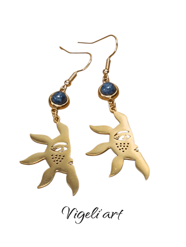 boucles d'oreilles lune doré