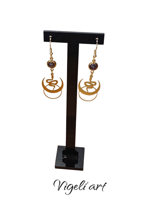 boucles d'oreilles serpent doré